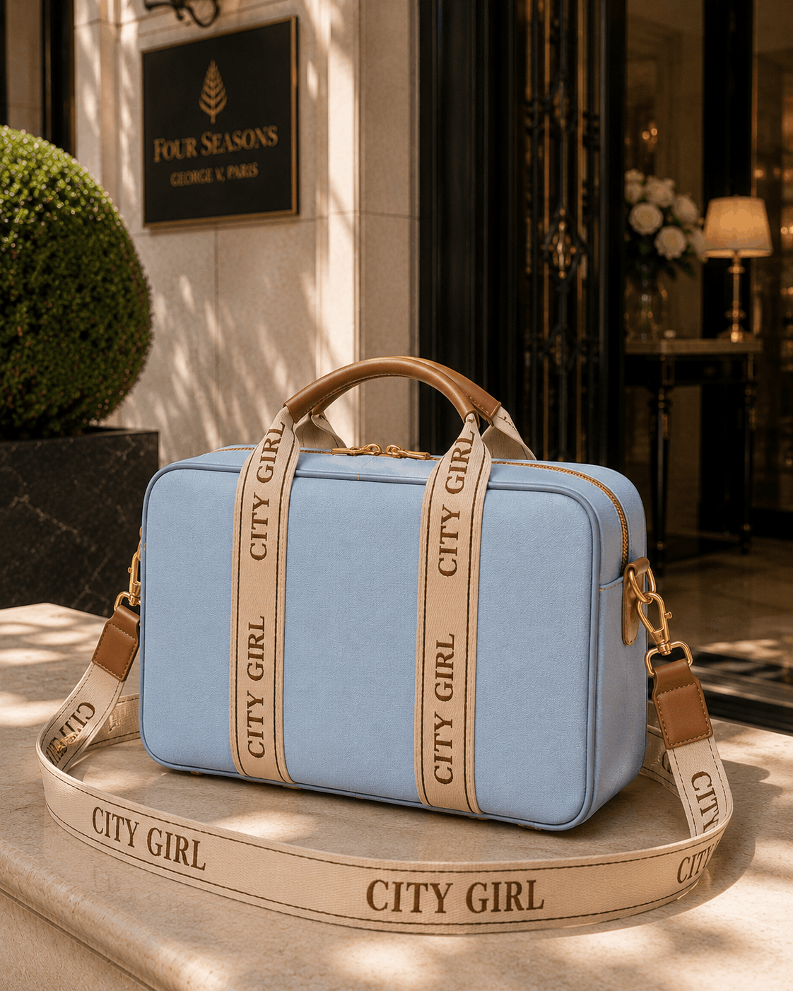 ChicCuero Aasma Travel Duffle - Powder Blue