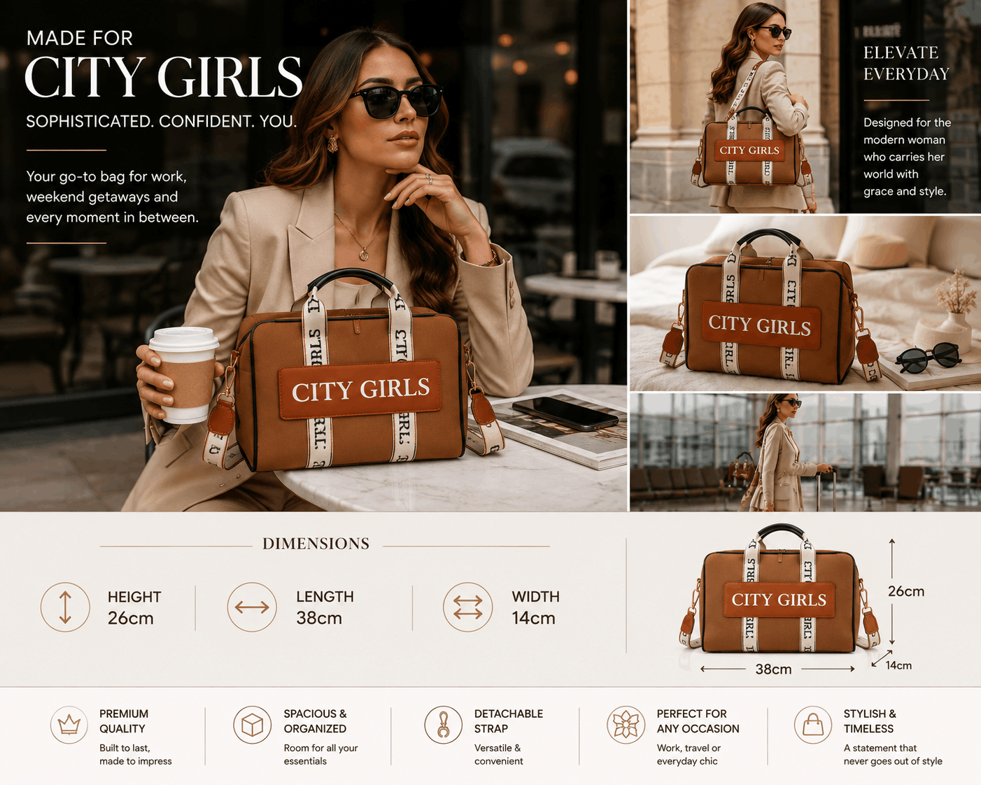 ChicCuero Aasma Travel Duffle - Tan