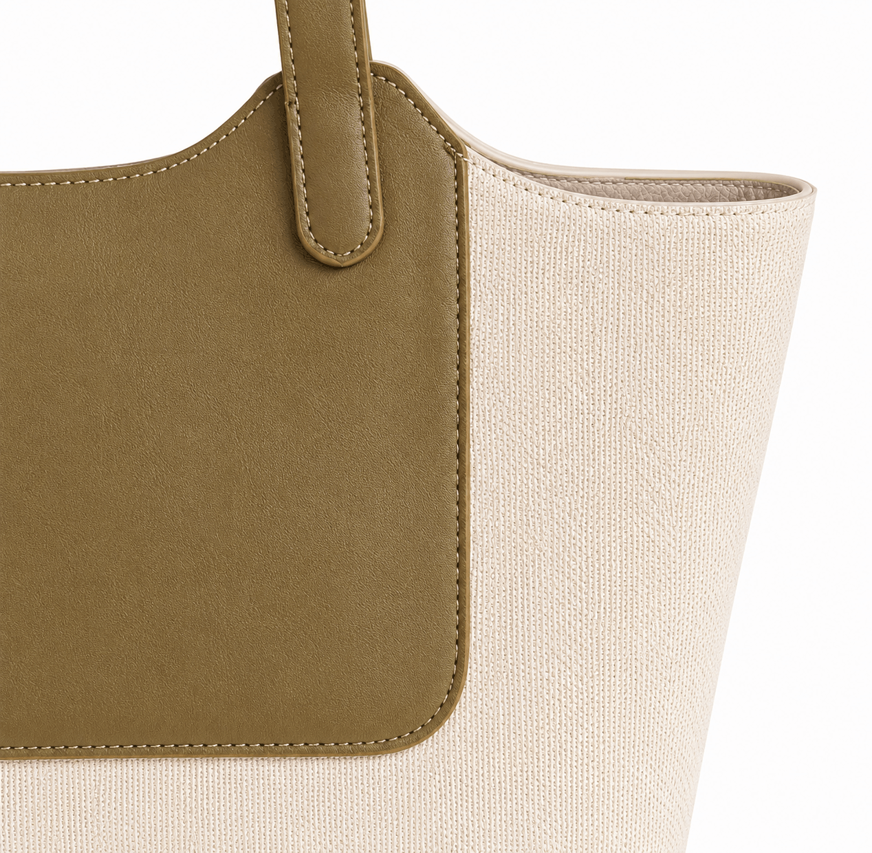 ChicCuero Noor Luxe Tote - Olive & Cream