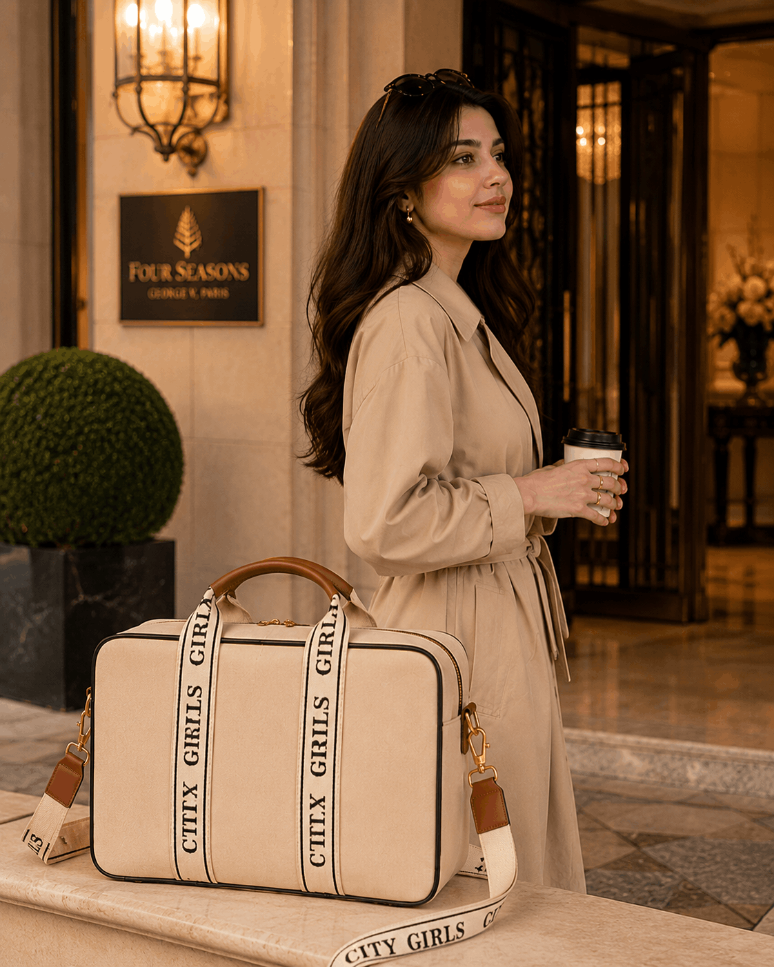 ChicCuero Aasma Travel Duffle - Beige