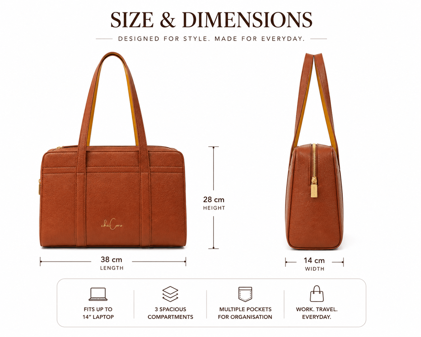 ChicCuero Zariya Office Tote - Tan