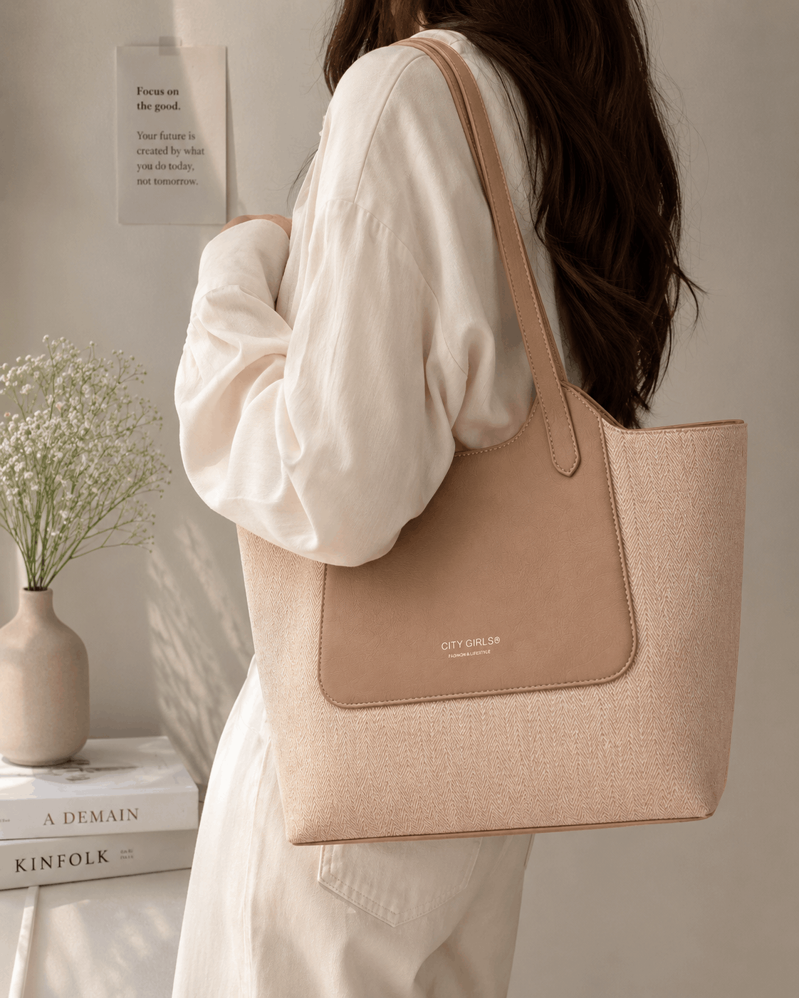ChicCuero Noor Luxe Tote - Beige & Cream